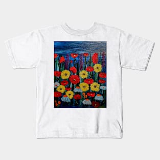 Some poppies and sunflowers with wildflowers Kids T-Shirt